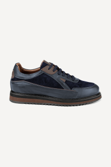 Pantofi sport din piele naturală și piele întoarsă MGZ-469-3500-5-albastru-închis