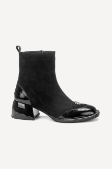 Botine de piele întoarsă MGZ-90-10425-negru