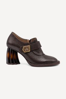 Pantofi cu toc înalt din piele naturală MGZ-90-318-maro