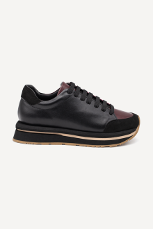 Pantofi sport din piele și piele întoarsă VSL-2283-negru-borduriu